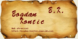 Bogdan Kontić vizit kartica